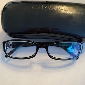 Chanel eyeglass frames with flower on the sides